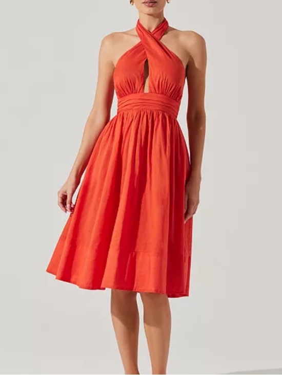Anthropologie Dresses & Skirts - NWT Anthropologie ASTR the Label Orange Kalia Halter Keyhole Dress M